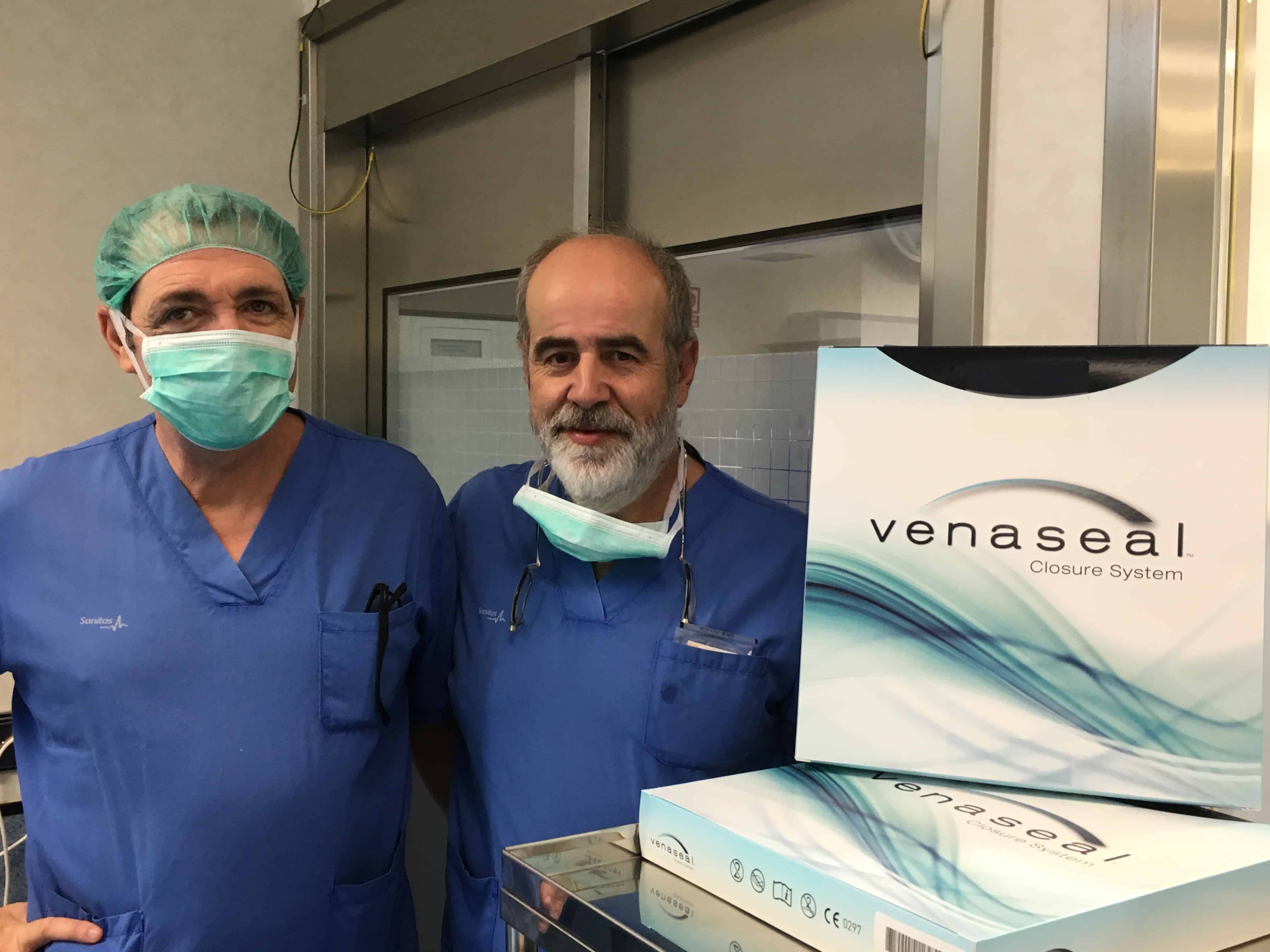 Tratamiento de varices con pegamento. Drs. German Morales y Fernando Abadía en Workshop.